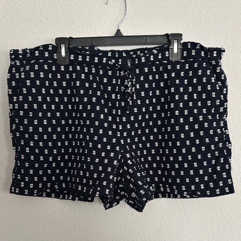 LOFT Blue and White Shorts with Nautical Pattern